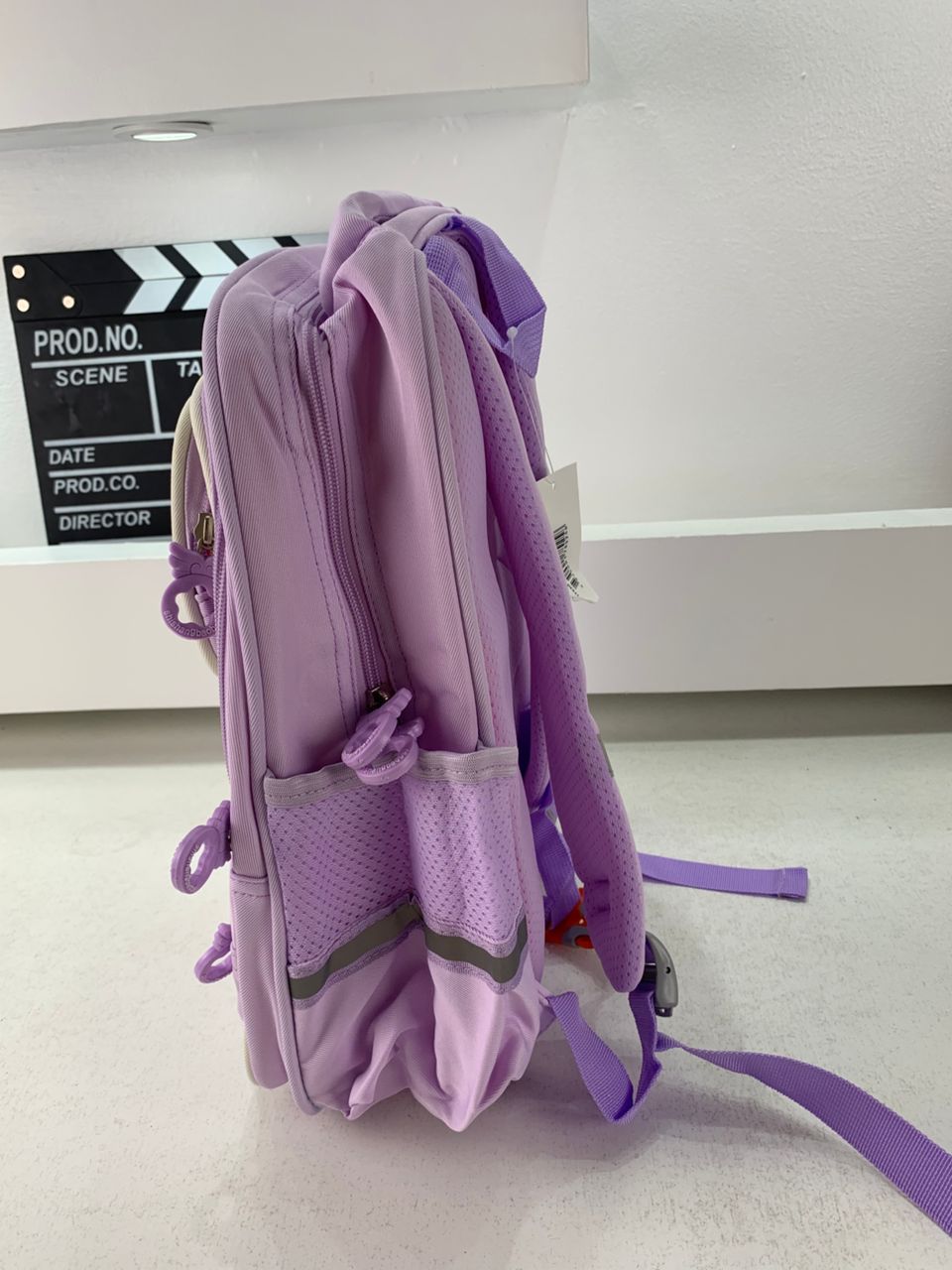 Sac à Dos Enfant Ludique avec Plusieurs Compartiment et un Peluche LM-5122 Mauve – حقيبة ظهر للأطفال بنفسجي