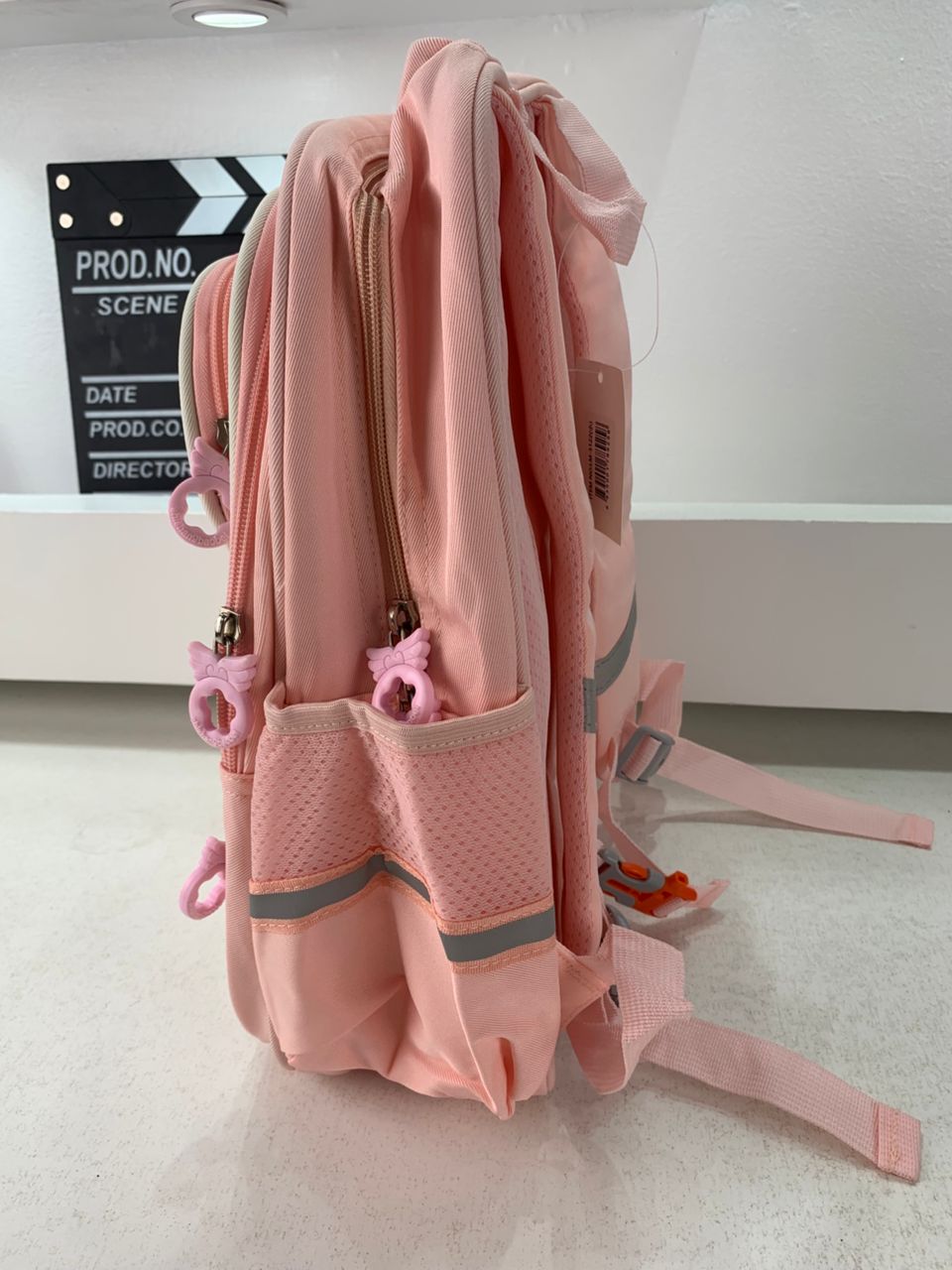 Sac à Dos Enfant Ludique avec Plusieurs Compartiment et un Peluche LM-5122 Rose – حقيبة ظهر للأطفال وردي