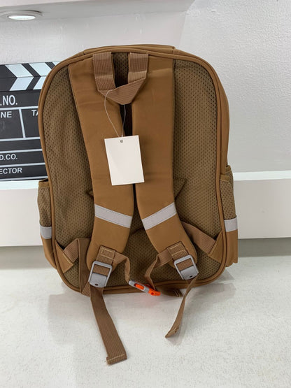 Sac à Dos Enfant Ludique avec Plusieurs Compartiment et un Peluche LM-5122 Marron – حقيبة ظهر للأطفال بني