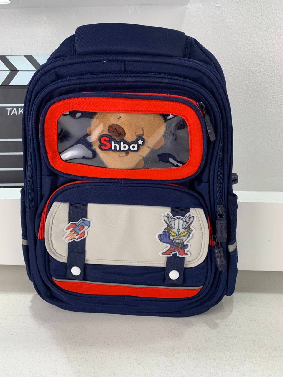 Sac à Dos Enfant Ludique avec Plusieurs Compartiment et un Peluche LM-5122 Bleu Nuit – حقيبة ظهر للأطفال أزرق ليلي