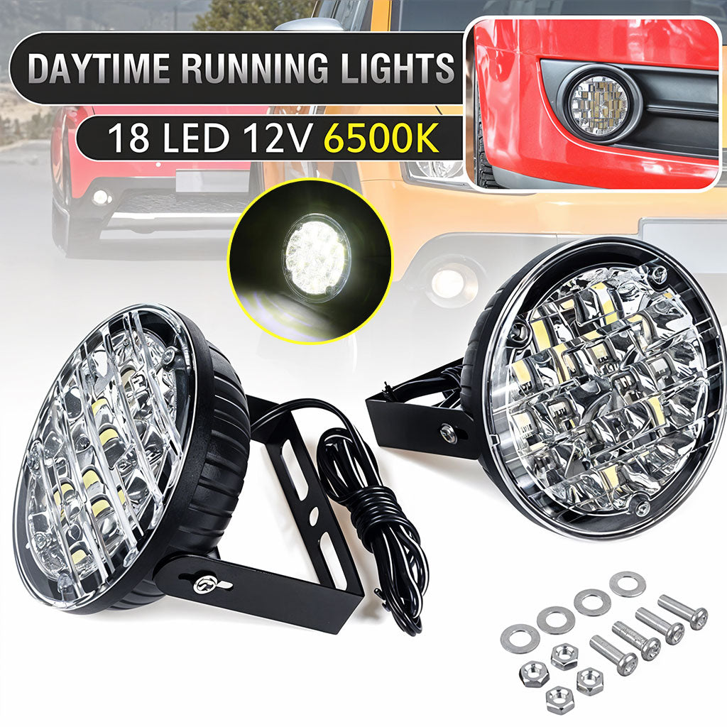 Feux Antibrouillard 2 Pièces 12V 18LED Pour Toutes Les Voitures تنزوت