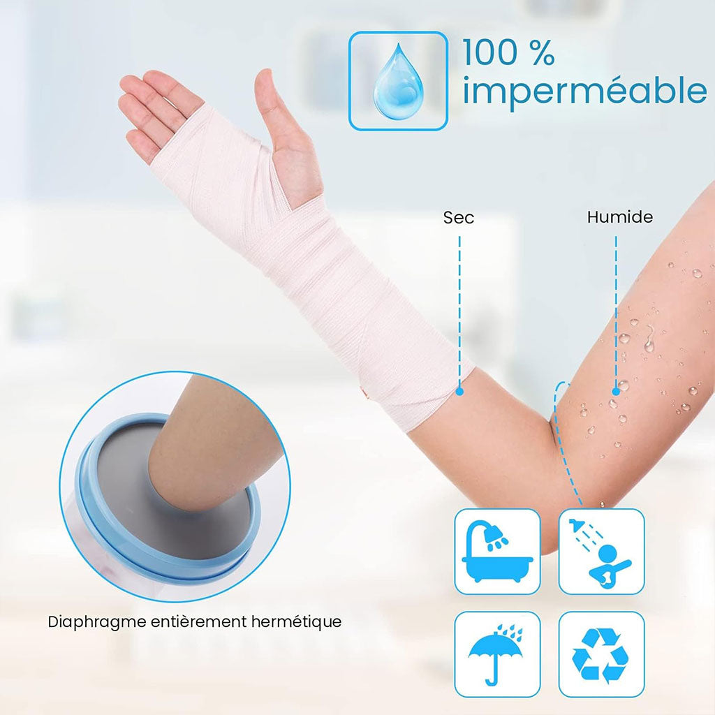 Protège-plâtre imperméable demi bras pour pour adulte – غطاء عازل للمياه لليد المكسولة