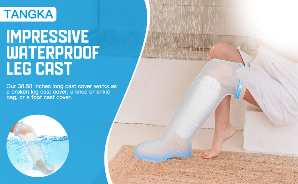 Housse de plâtre imperméable pour la douche, protection pour jambe adulte – غطاء عازل للمياه للرجل المكسورة كاملة