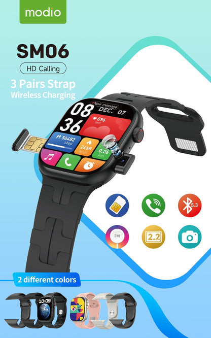 Modio SM06 Smartwatch avec Carte SIM, Appel HD et Camera – ساعة ذكية أصلية