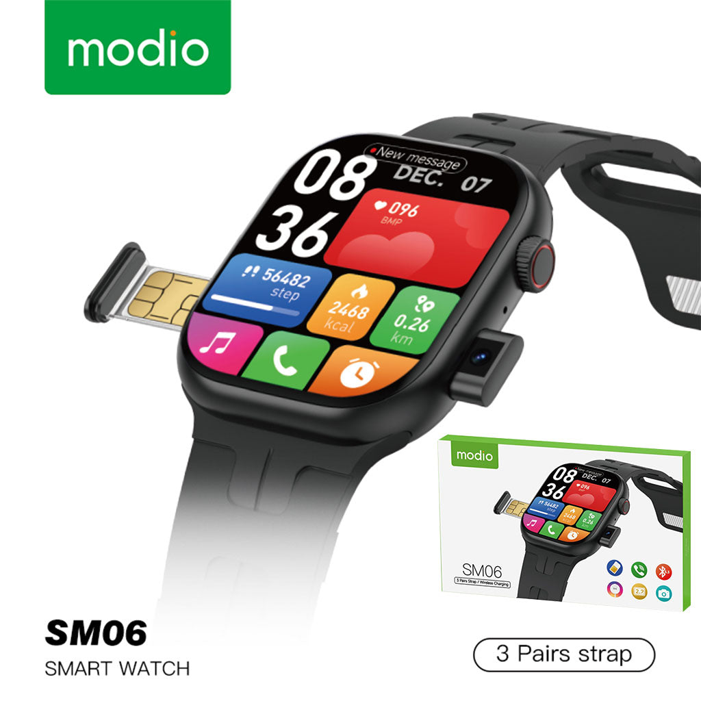 Modio SM06 Smartwatch avec Carte SIM, Appel HD et Camera – ساعة ذكية أصلية تنزوت