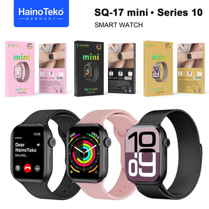 HainoTeko SQ-17 Mini Smart Watch Series 10 AMOLED avec 3 Bracelets – ساعة ذكية أصلية للنساء تنزوت
