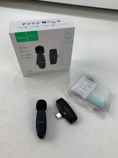 Hoco L15 Microphone Cravate Sans fil Type-C – ميكروفون لاسلكي أصلي