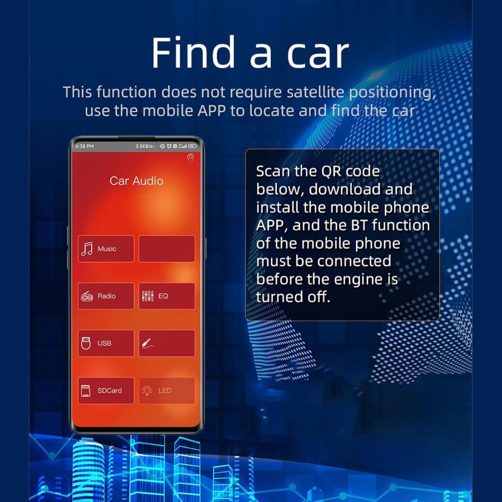 Autoradio Bluetooth Simple DIN avec Support Téléphone – راديو سيارة بلوتوث بسيط مع حامل هاتف