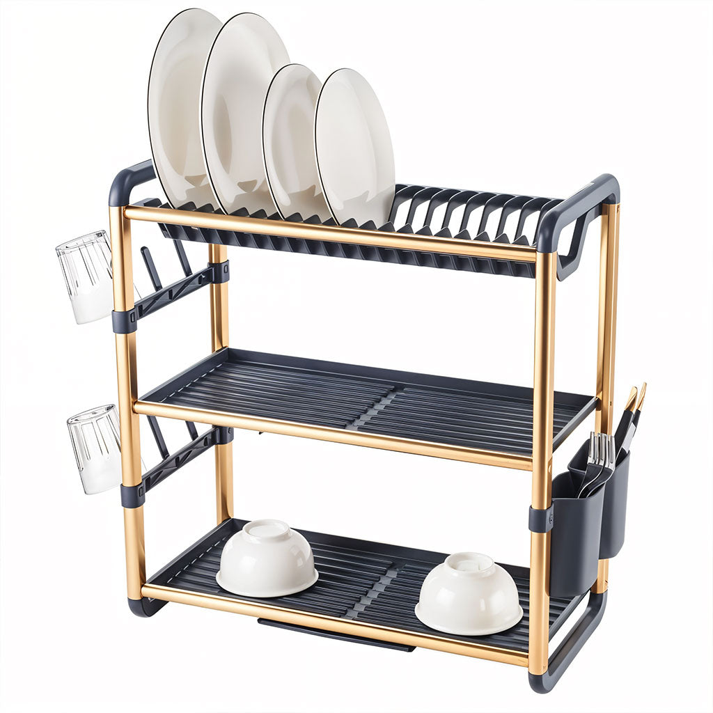 Egouttoir à Vaisselle en Aluminium de Haute Qualité 3 étages SX-841 – منظم أواني الغسيل