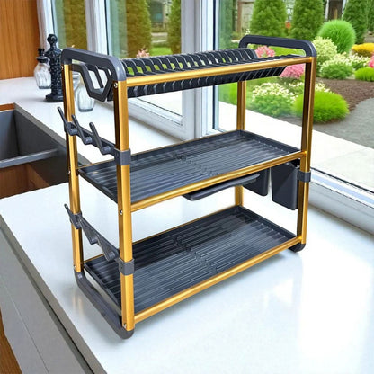 Egouttoir à Vaisselle en Aluminium de Haute Qualité 3 étages SX-841 – منظم أواني الغسيل