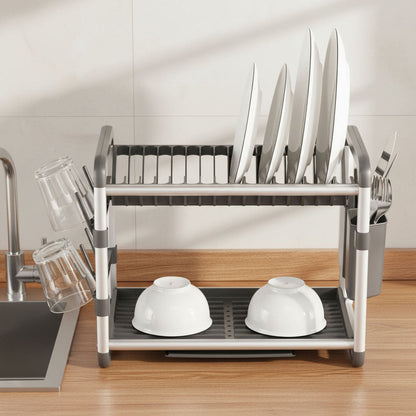 Egouttoir à Vaisselle en Aluminium de Haute Qualité 2 étages SX-842 – منظم أواني الغسيل