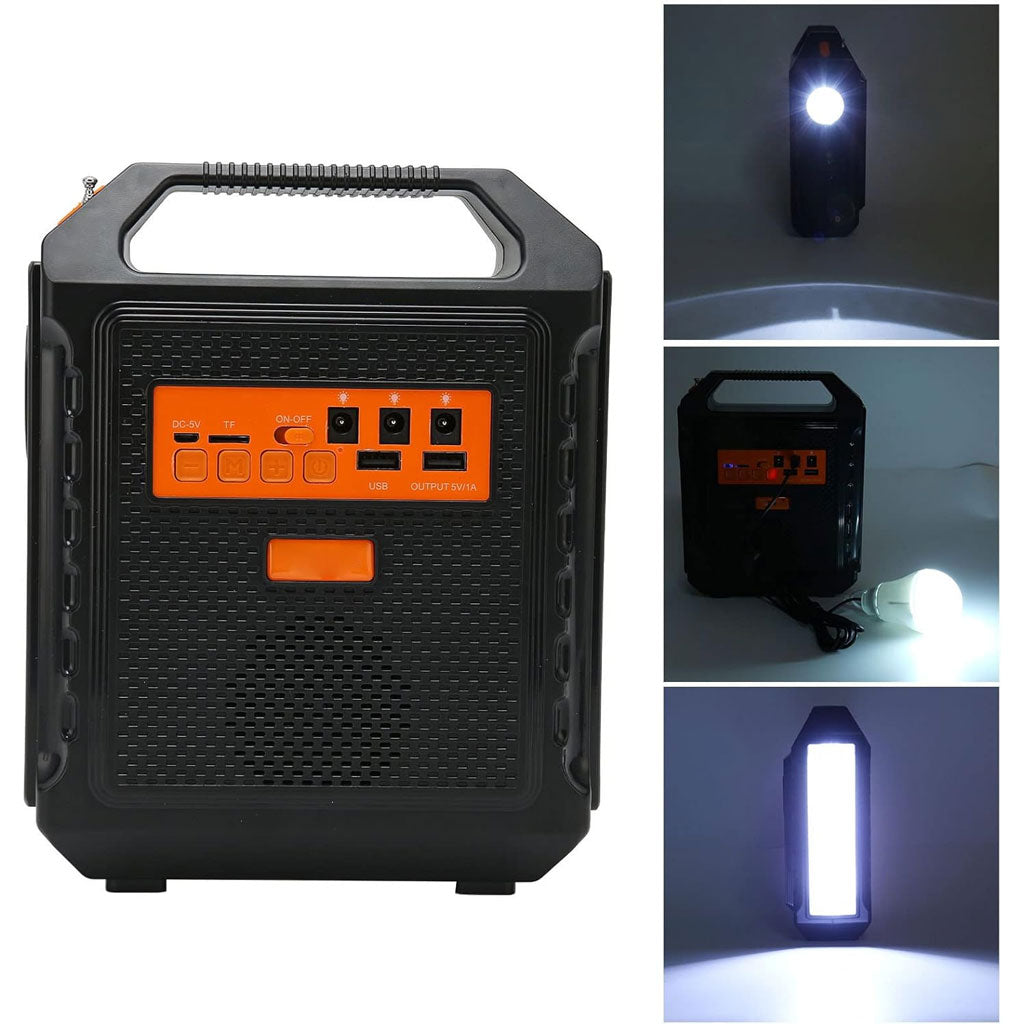 Haut-parleur Bluetooth à énergie solaire avec panneau et lampe – مكبر صوت مع لوحة شحن بالطاقة الشمسية