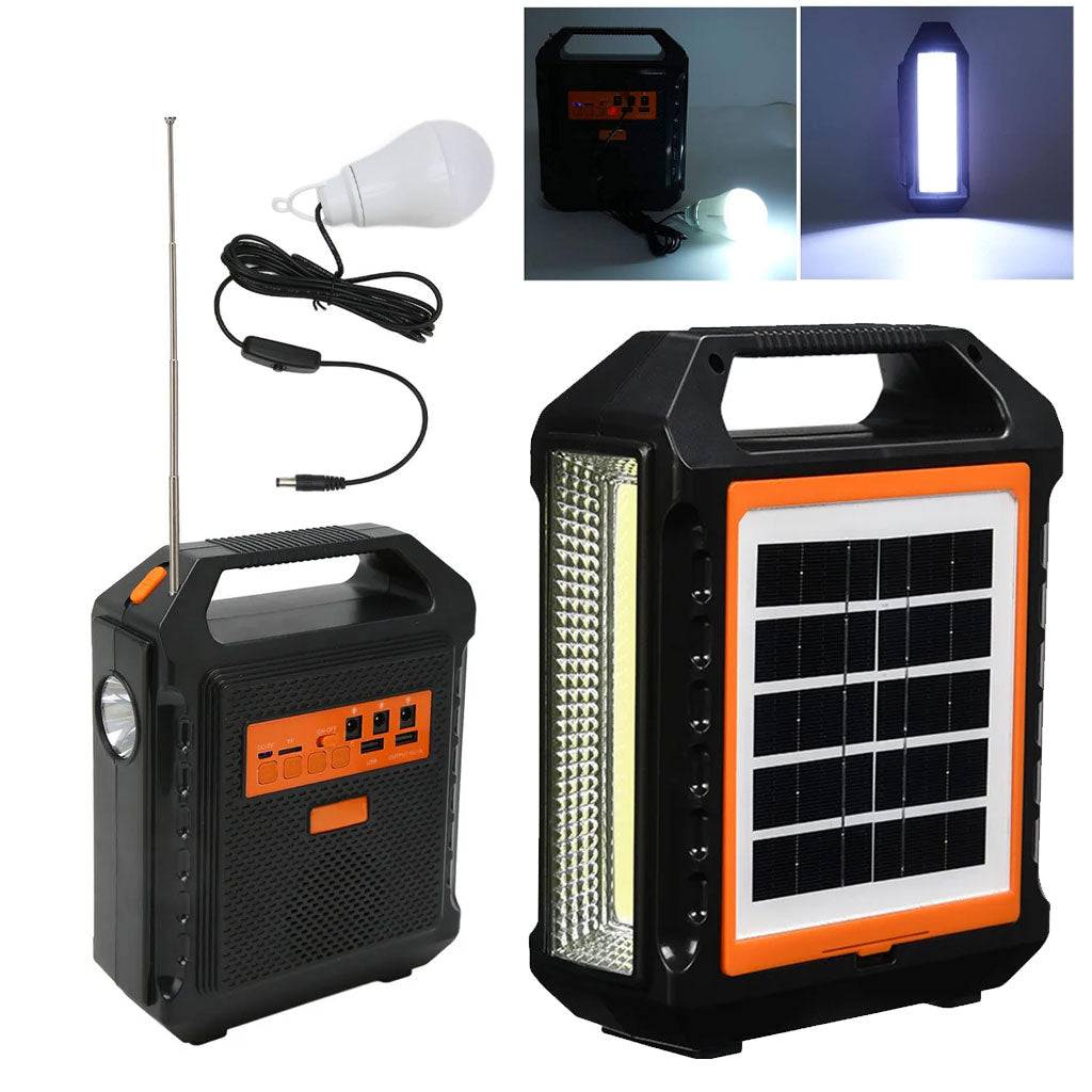 Haut-parleur Bluetooth à énergie solaire avec panneau et lampe – مكبر صوت مع لوحة شحن بالطاقة الشمسية - تنزوت