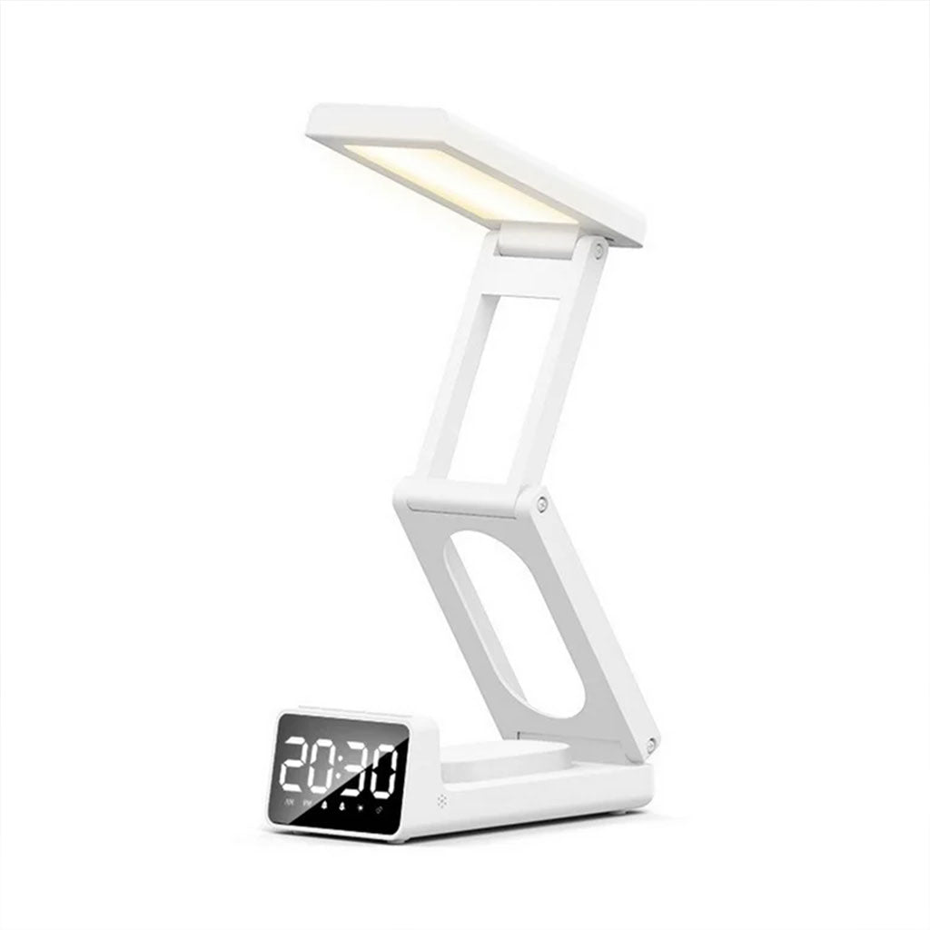 Lampe de bureau rechargeable sans fil avec réveil LED et power bank 10 000 mAh – مصباح مكتب ومصباح مع شاحن متنقل