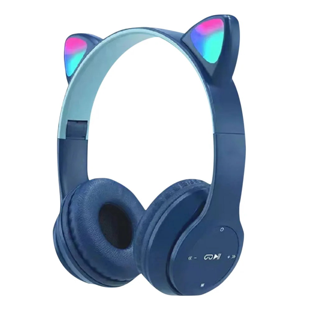 Casque Bluetooth sans fil avec oreilles de chat LED clignotantes P47M