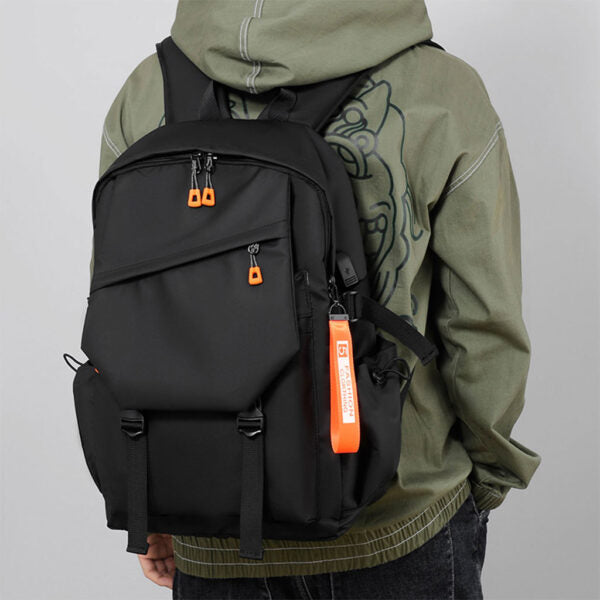 Sac à Dos Urbain Style Décontracté Tissue Imperméable Noir – حقيبة ظهر رجالية