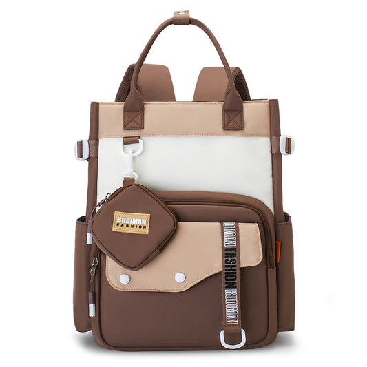 Ensemble de sacs d’école Kawai pour Enfants 2Pcs Avec Pochette Marron – محفظة 2 قطع كاواي مع محفظة صغيرة بني تنزوت