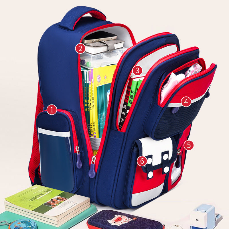 Sac à Dos Enfant pour École primaire de Haute Qualité Bleu et Rouge – حقيبة ظهر مدرسية للأطفال أزرق وأحمر