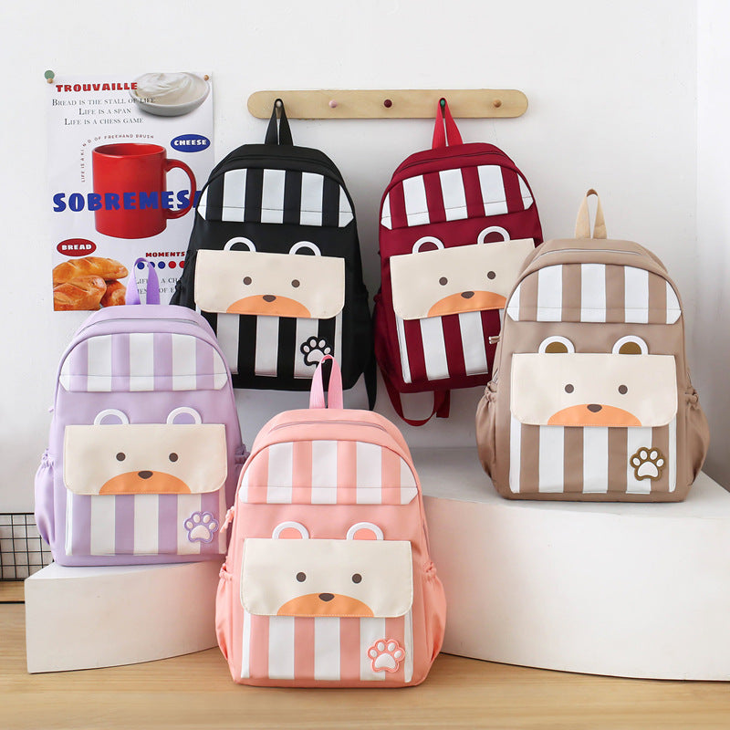Ensemble de sacs d’école Kawai pour adolescents 3Pcs Ours Rose – محفظة 3 قطع كاواي وردي
