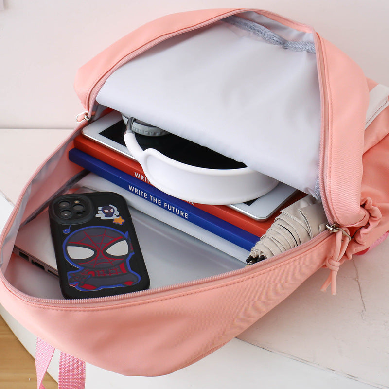 Ensemble de sacs d’école Kawai pour adolescents 3Pcs Ours Rose – محفظة 3 قطع كاواي وردي