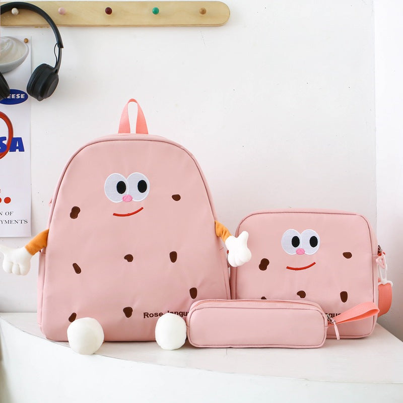 Ensemble de sacs d’école Kawai pour adolescents 3Pcs Language Rose – محفظة 3 قطع كاواي وردي تنزوت