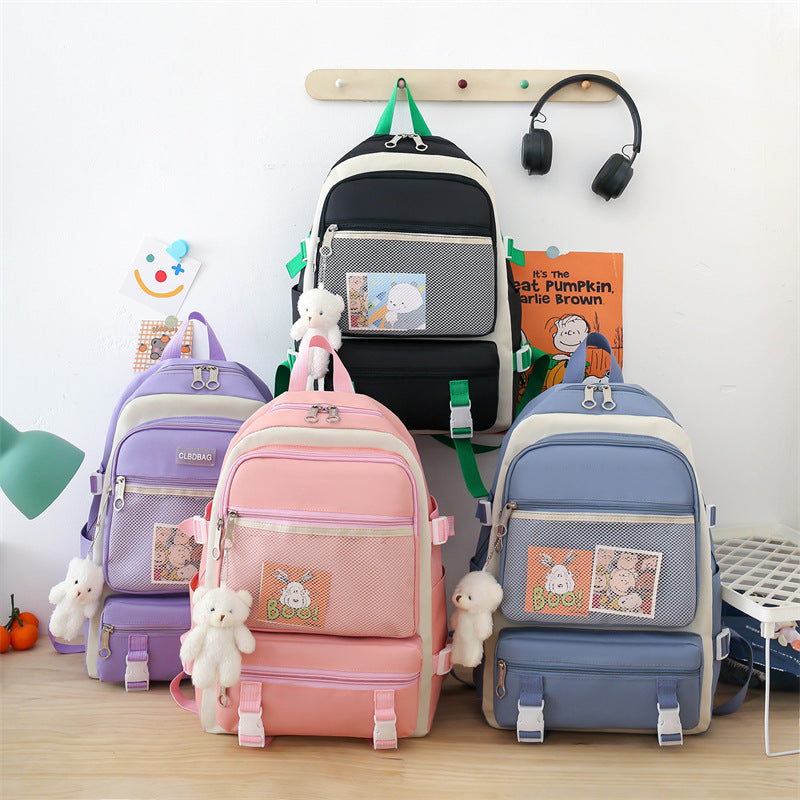 Ensemble de sacs d’école Kawai pour adolescents 4Pcs CLBD V3 Bleu – محفظة 4 قطع كاواي أزرق