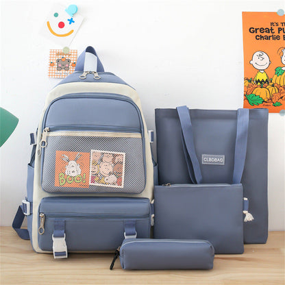 Ensemble de sacs d’école Kawai pour adolescents 4Pcs CLBD V3 Bleu – محفظة 4 قطع كاواي أزرق تنزوت