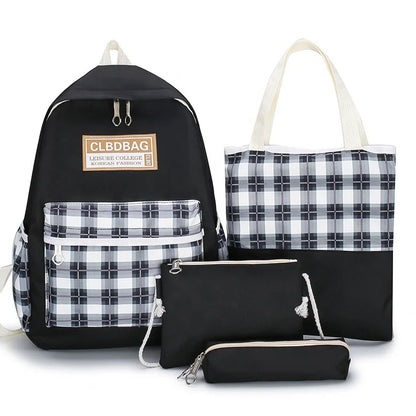Ensemble de sacs d’école Kawai pour adolescents 4Pcs CLBD V4 Noir – محفظة 4 قطع كاواي أسود