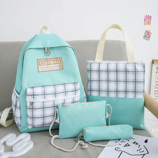 Ensemble de sacs d’école Kawai pour adolescents 4Pcs CLBD V4 Vert – محفظة 4 قطع كاواي أخضر تنزوت