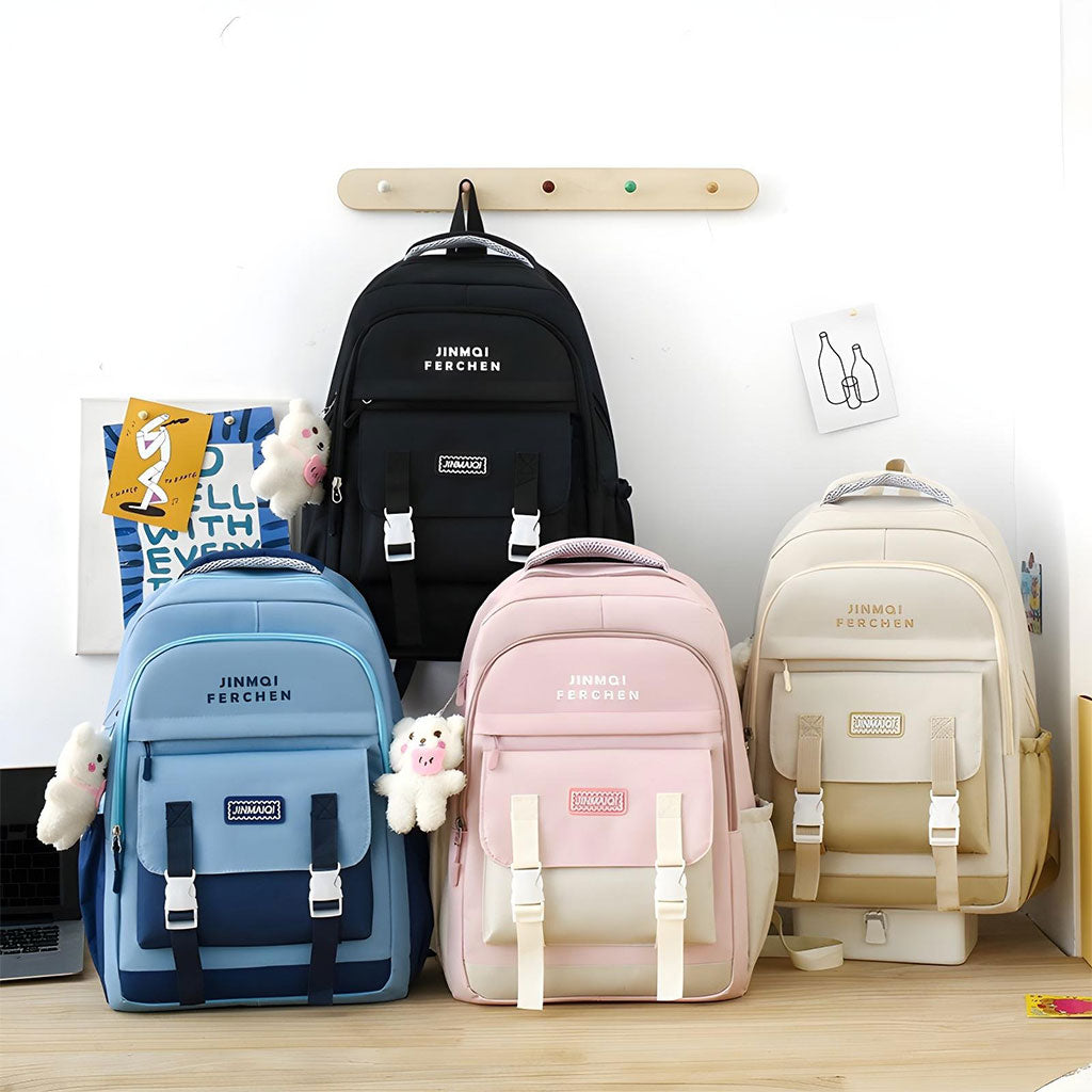 Ensemble de sacs d’école Kawai pour adolescents 5Pcs Bieyoumi Fashion Mauve – محفظة 5 قطع كاواي بنفسجي