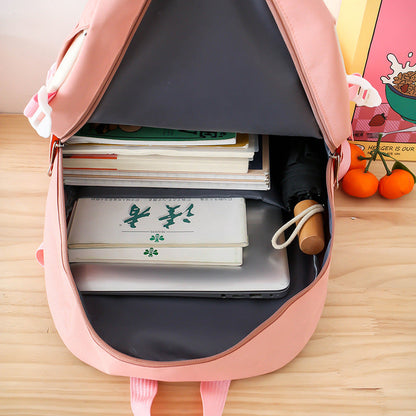 Ensemble de sacs d’école Kawai pour adolescents 4Pcs CLBD V1 Rose – محفظة 4 قطع كاواي وردي