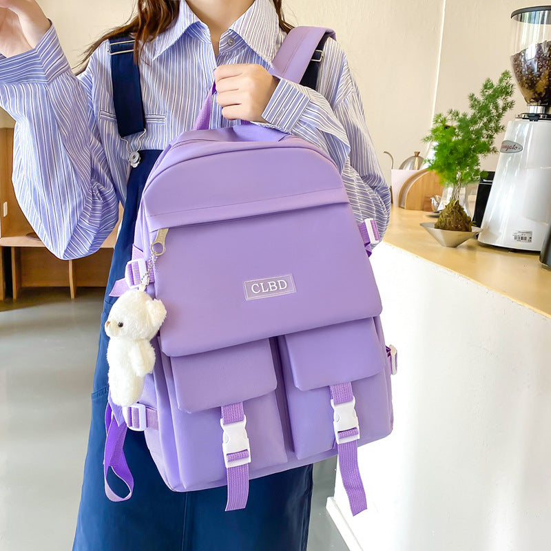 Ensemble de sacs d’école Kawai pour adolescents 5Pcs CLBD V2 Mauve – محفظة 5 قطع كاواي بنفسجي
