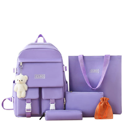 Ensemble de sacs d’école Kawai pour adolescents 5Pcs CLBD V2 Mauve – محفظة 5 قطع كاواي بنفسجي