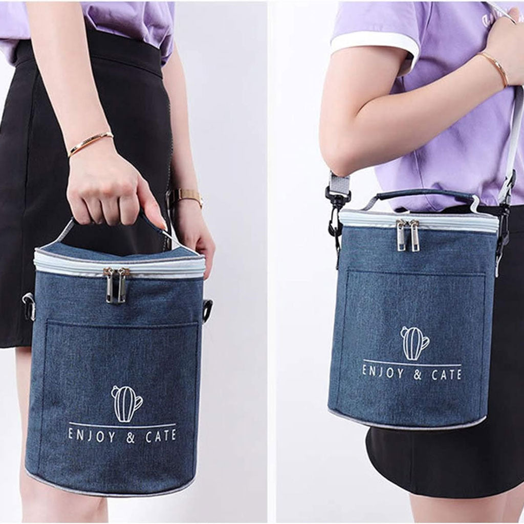 Sac à déjeuner isotherme portable avec bandoulière – حقيبة حفظ الطعام حافظة للحرارة