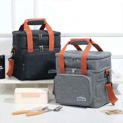 Sacs à lunch croisés à double couche de grande capacité – حقيبة حفظ الطعام