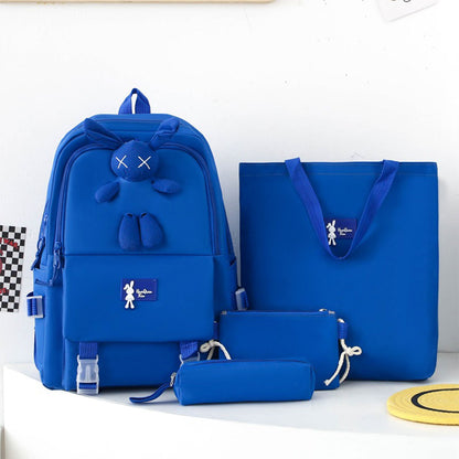 Ensemble de sacs d’école Kawai pour adolescents 4Pcs Lapin X Gris – محفظة 4 قطع كاواي رمادي