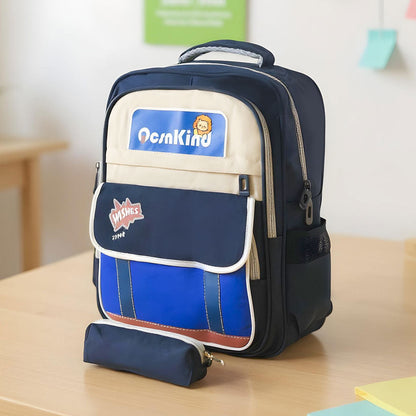 Sac à Dos pour Enfants avec Trousse Assortie 2504 Bleu Nuit – حقيبة ظهر مدرسية للأطفال مع مقلمة أزرق غامق تنزوت
