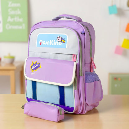 Sac à Dos pour Enfants avec Trousse Assortie 2504 Mauve – حقيبة ظهر مدرسية للأطفال مع مقلمة بنفسجي تنزوت