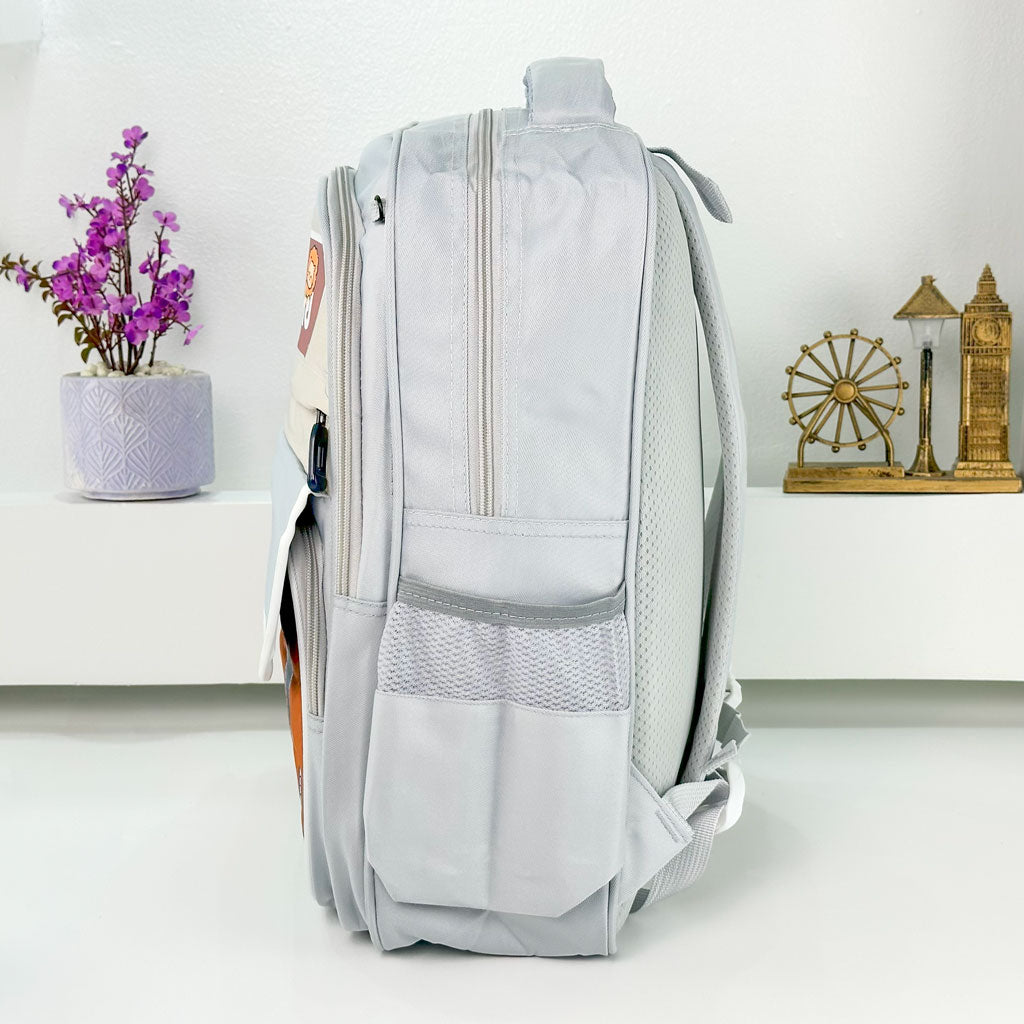 Sac à Dos pour Enfants avec Trousse Assortie 2504 Gris – حقيبة ظهر مدرسية للأطفال مع مقلمة رمادي