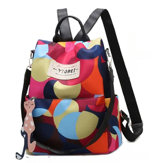Sac à dos oxford Antivol étanche pour femmes – multicouleur – حقيبة ظهر أكسفورد مقاومة للماء ومضادة للسرقة للنساء تنزوت
