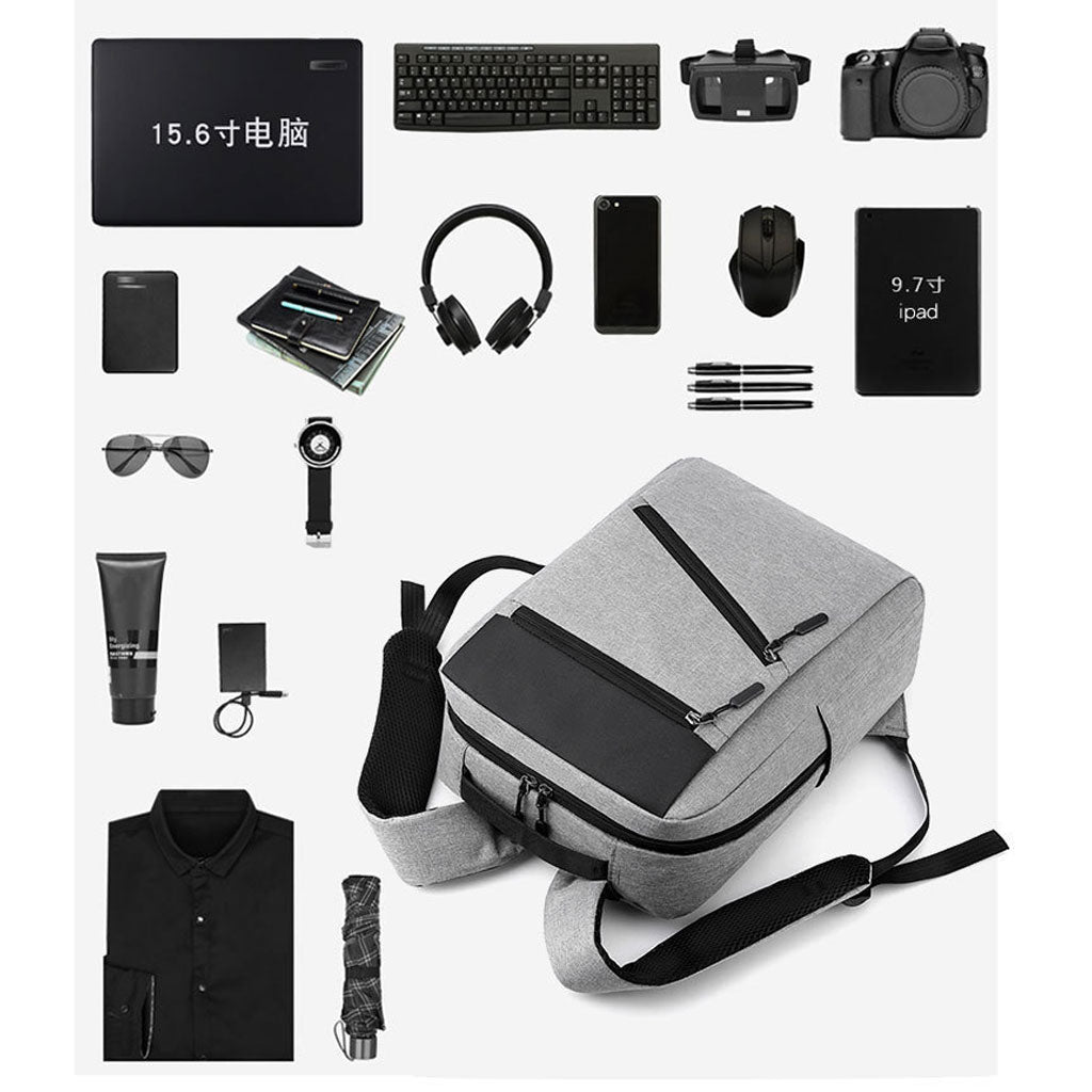 Sac à Dos de Grande Capacité pour Homme 3en1 Tendance pour Lycéens - Gris
