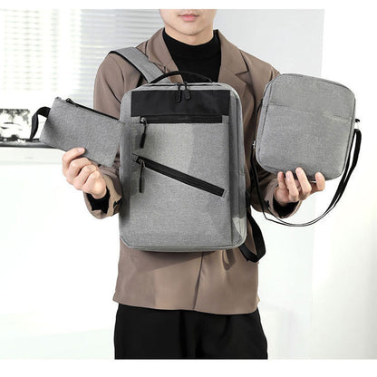 Sac à Dos de Grande Capacité pour Homme 3en1 Tendance pour Lycéens - Gris