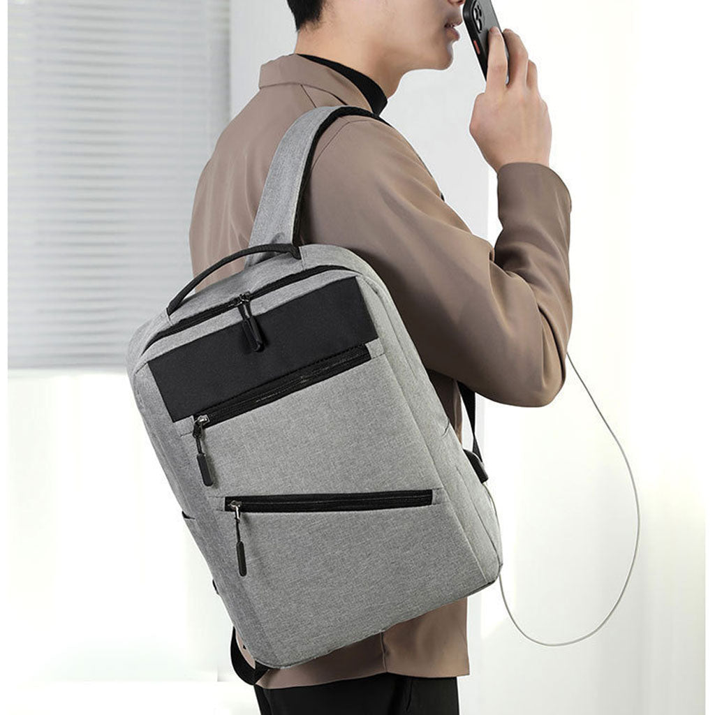 Sac à Dos de Grande Capacité pour Homme 3en1 Tendance pour Lycéens - Gris