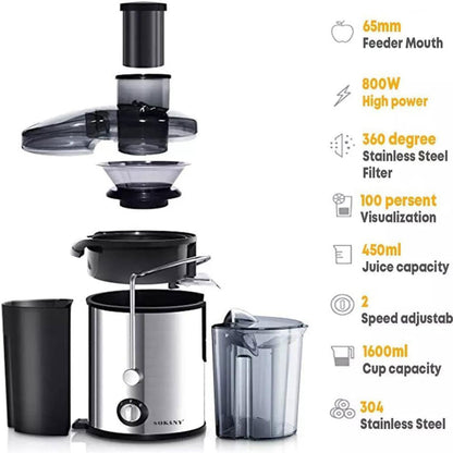 Centrifugeuse Extracteur de Jus 1500W pour Fruits et Légumes 2 vitesses – عصارة كهربائية
