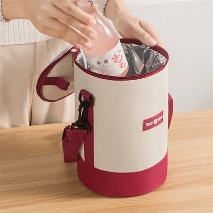 Sac à Lunch cylindrique Thermiques fourre-tout rond en aluminium