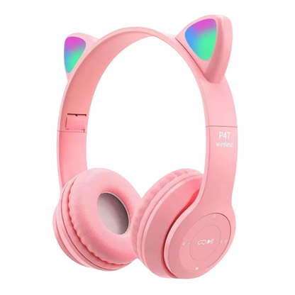 Casque Bluetooth sans fil avec oreilles de chat LED clignotantes P47M