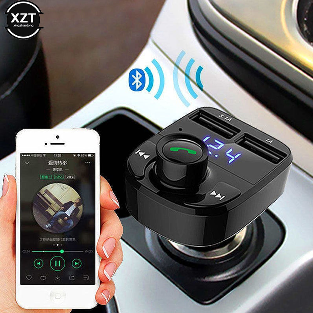 Car X8 Wireless Bluetooth FM Transmitter Kit USB Fast Charger Adapter Mp3 Player