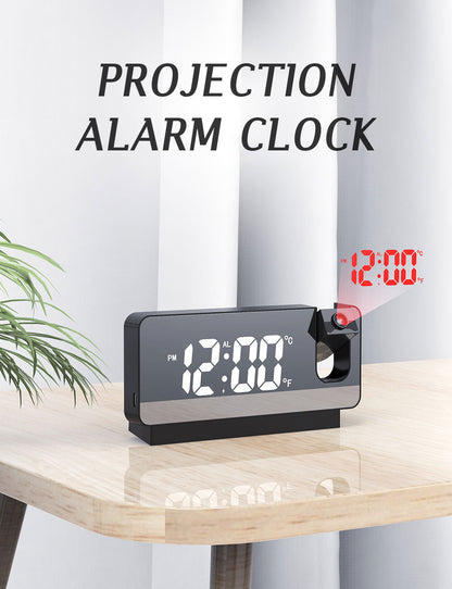 Réveil numérique intelligent avec projecteur 180° TempéRature USB , Snooze