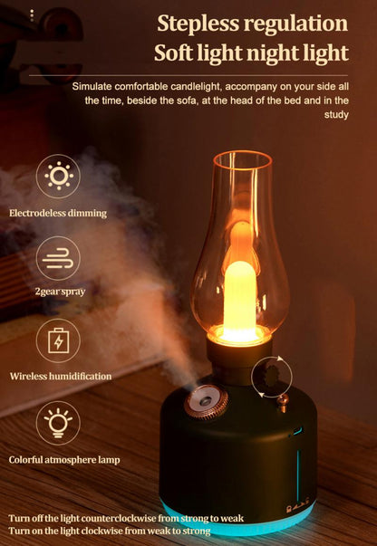 lampe rétro Et Humidificateur d'air à sans fil rechargeable