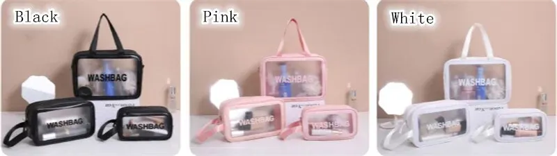 Pack 3 Pcs Sacs de toillete trousse à cosmétiques, trousse de maquillage, trousse de toilette étanche